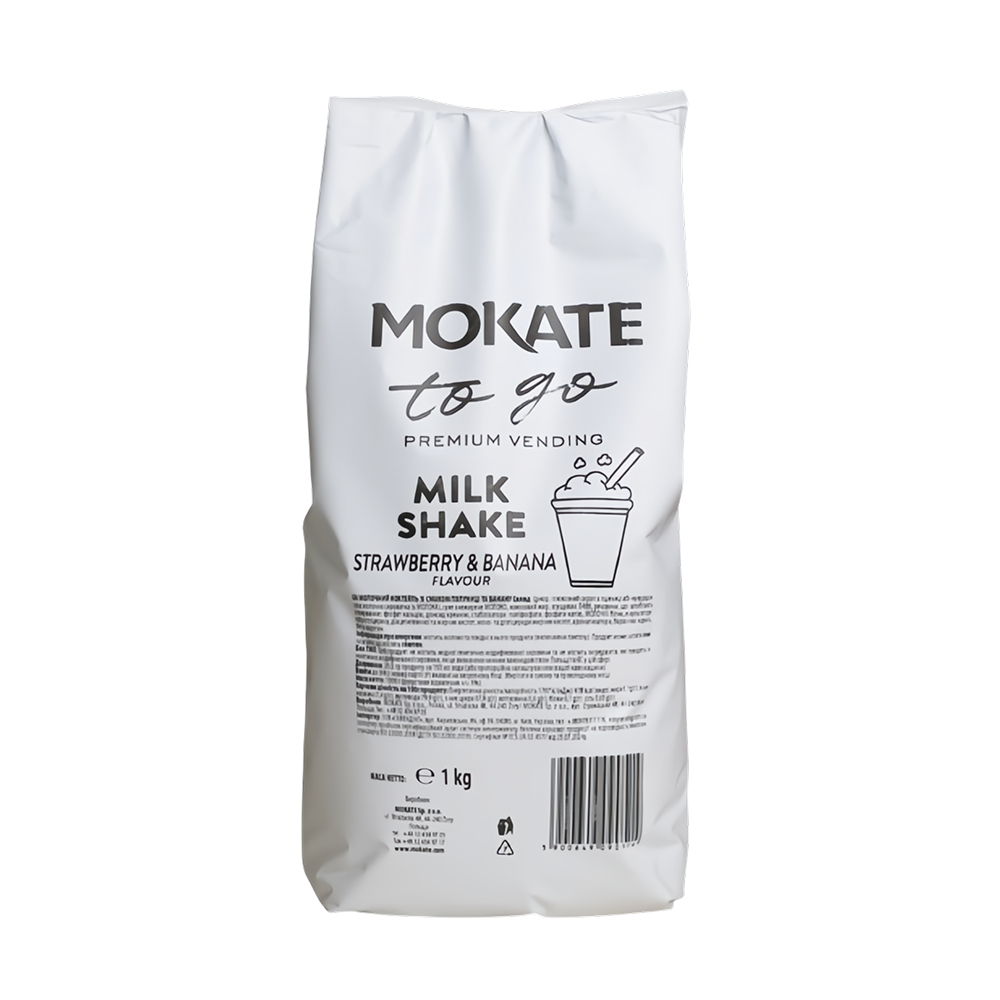 Молочный коктейль Mokate со вкусом клубники и банана, 1кг*10уп