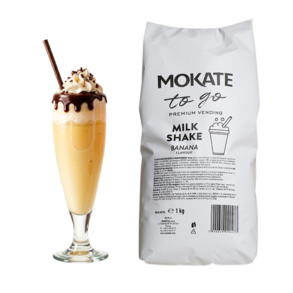 Молочный коктейль Mokate со вкусом банана, 1кг*10уп