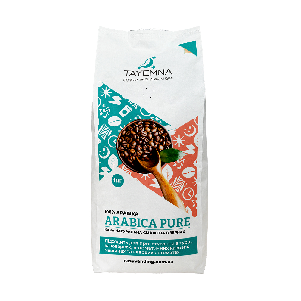 Кофе в зернах Tayemna Arabica Pure, 1кг*10 шт