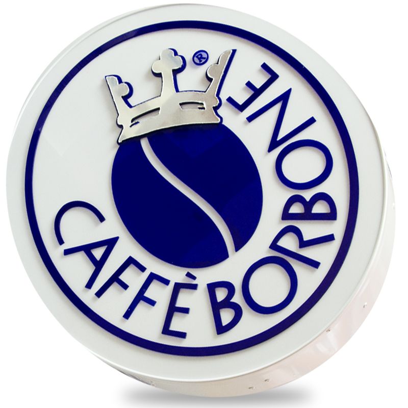 Односторонняя рекламная вывеска с подсветкой Caffe BORBONE, 50*42 см