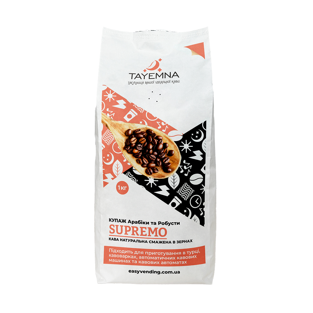 Кофе в зернах Tayemna Supremo, 1кг*10 шт