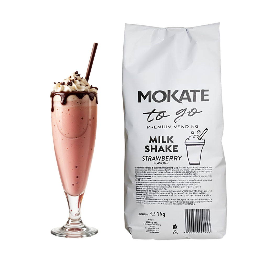 Молочный коктейль Mokate со вкусом клубники, 1 кг