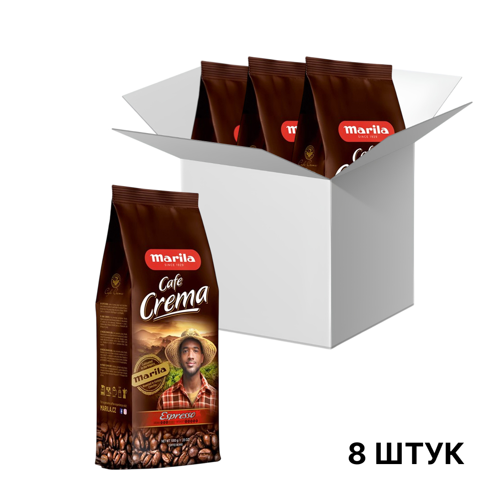 Кофе в зёрнах Marila Cafe Crema Espresso, 1кг*8шт