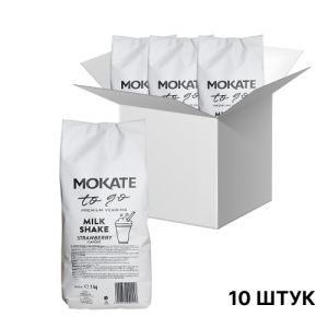 Молочний коктейль Mokate зі смаком полуниці, 1кг*10уп